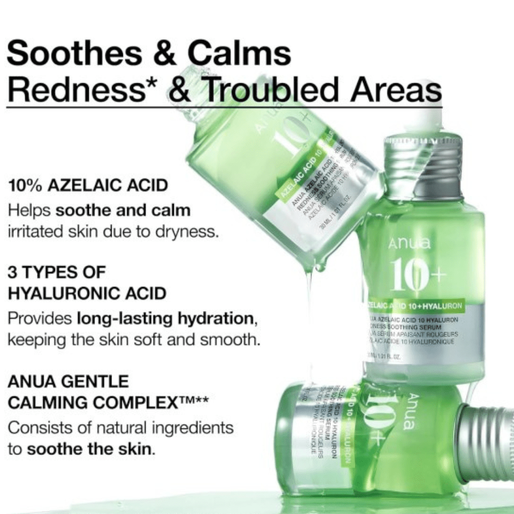 ANUA Azelaic Acid 10 Hyaluron Soothing Serum (30ml) - Koreancosmetic