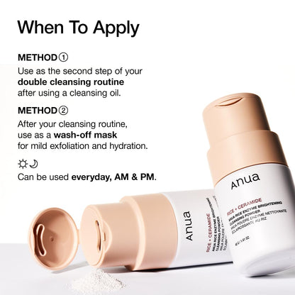 ANUA Rice Enzyme Brightening Cleansing Powder (40g) - Koreancosmetic